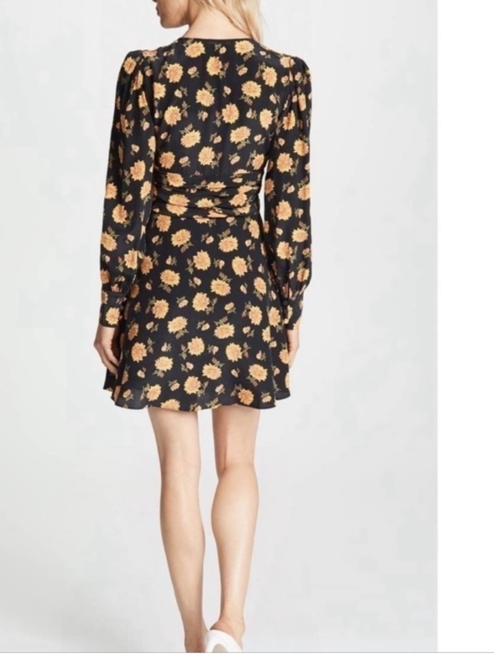 Veronica Beard Marion Blouson Floral 100% Silk Dress Silk crepe Shirred waist - Picture 14 of 15